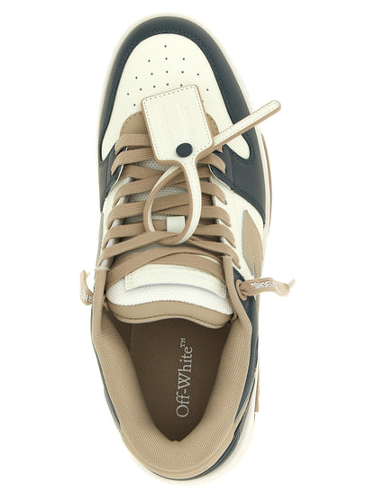 Sneakers by Off-White for men in cowhide leather beige, multicolor, navy, white, patterned & print features an versatile design from the Play Men's Low Top Cowhide Leather Sneakers collection, highlighting a versatile low-top style for a premium, high-fashion look.