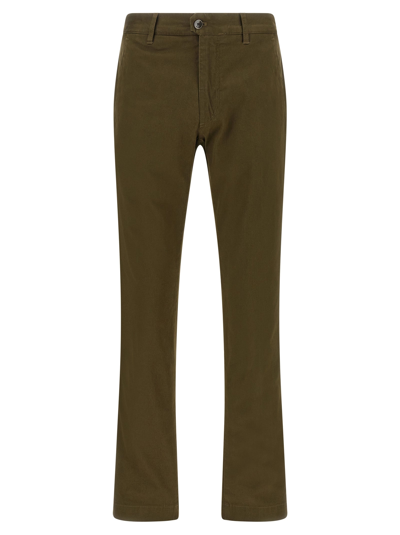 Trousers by Incotex for men in cotton canvas bicolour, green & olive features an on trend silhouette, showcasing a sophisticated straight-leg with a long and for an on trend finish.