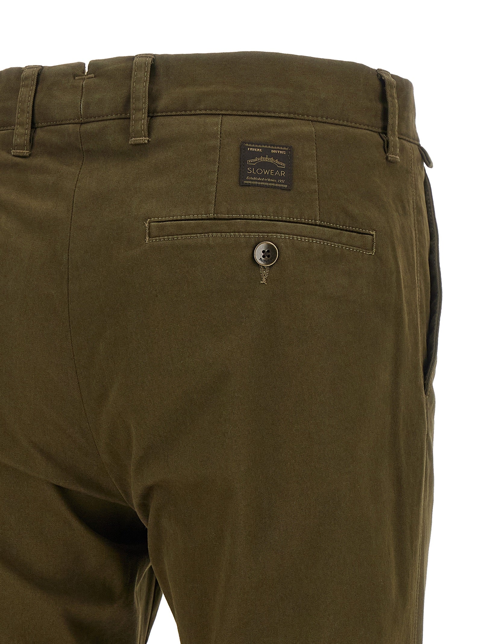 Trousers by Incotex for men in cotton canvas bicolour, green & olive features a sculptural silhouette, showcasing a sculptural straight-leg and long with a sophisticated for a sculptural finish.