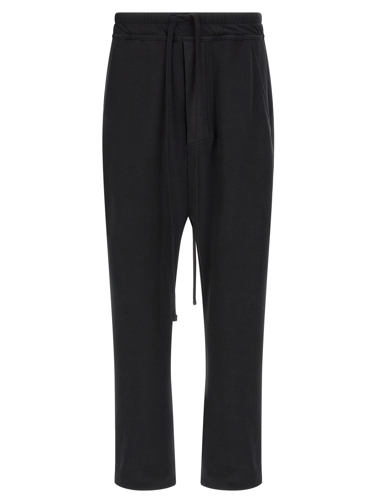 Trousers by Thom Krom for men in organic cotton black features an on trend silhouette, showcasing a sophisticated tapered-leg & relaxed-fit with a long and for an on trend finish.