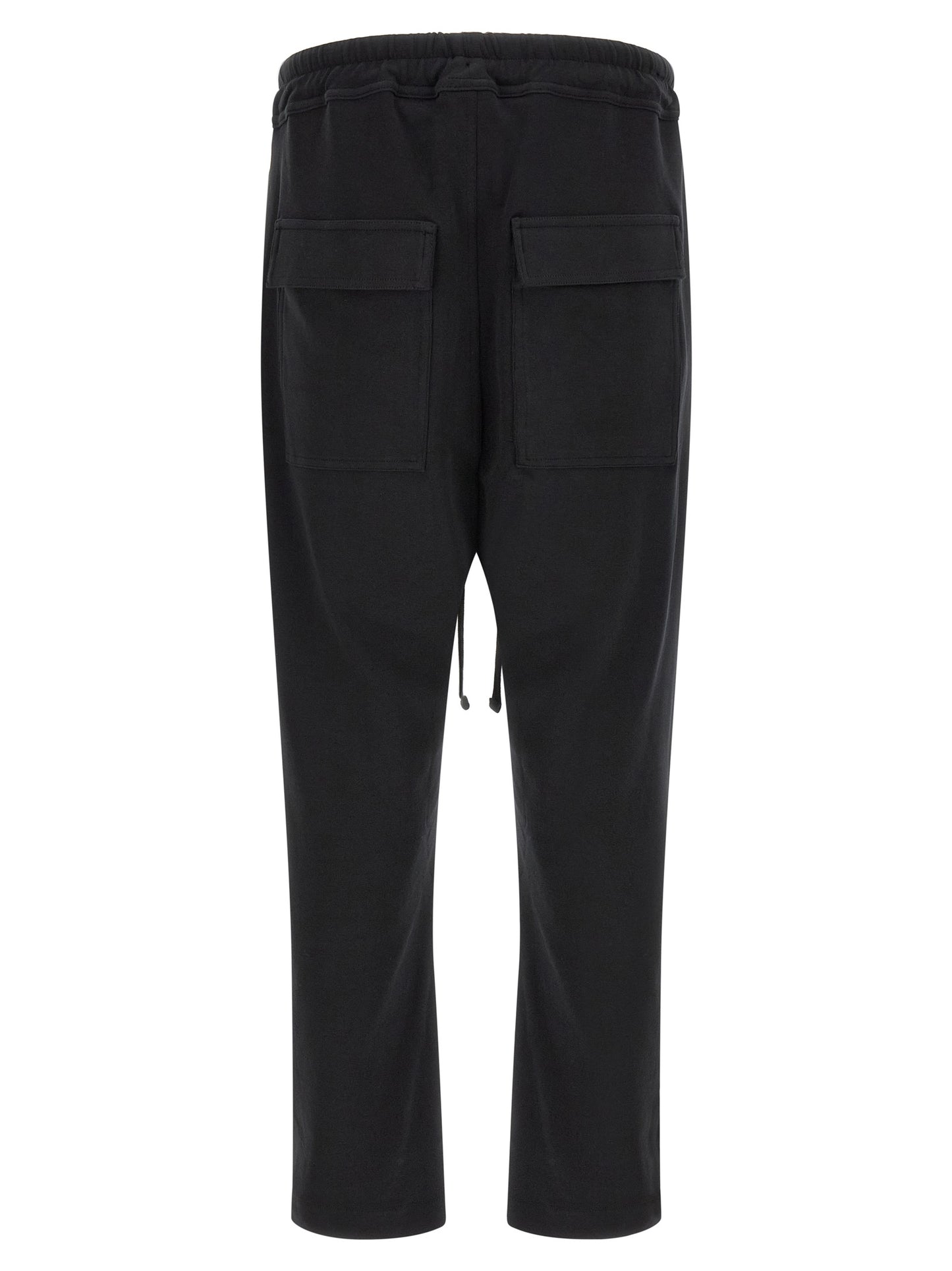 Trousers by Thom Krom for men in organic cotton black features an sartorial silhouette, showcasing a precise tapered-leg & relaxed-fit and long with a sartorial for a refined look.