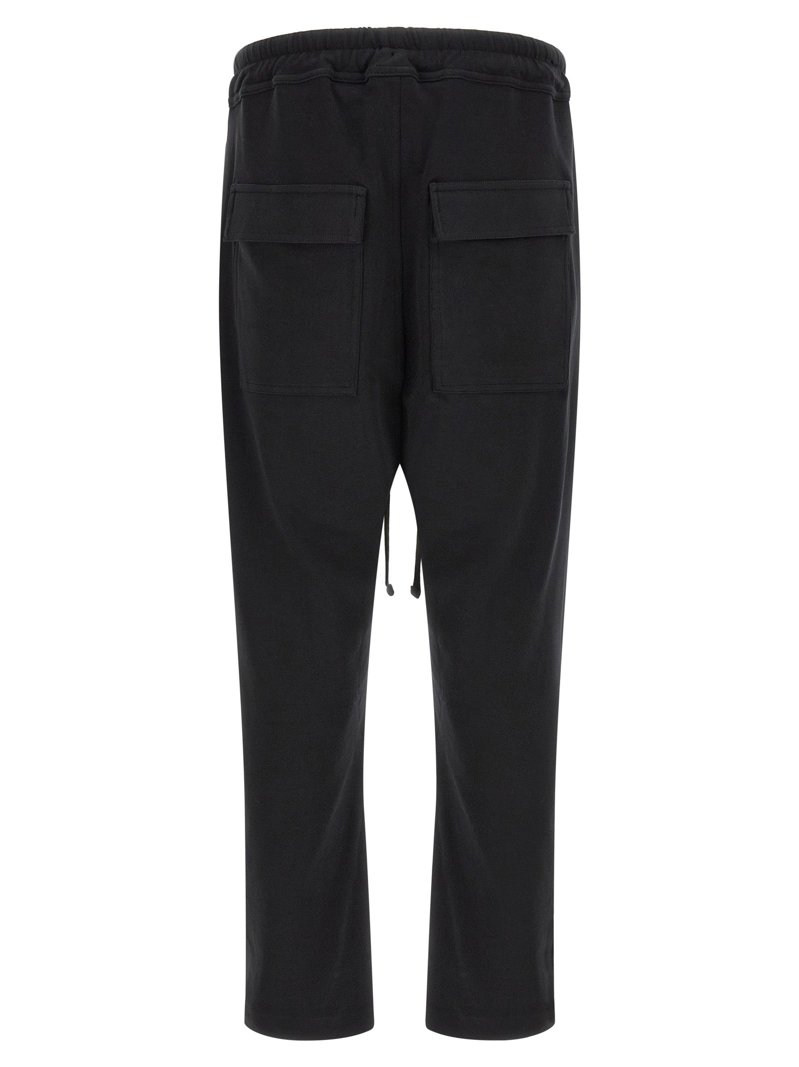 Trousers by Thom Krom for men in organic cotton black features an sartorial silhouette, showcasing a precise tapered-leg & relaxed-fit and long with a sartorial for a refined look.