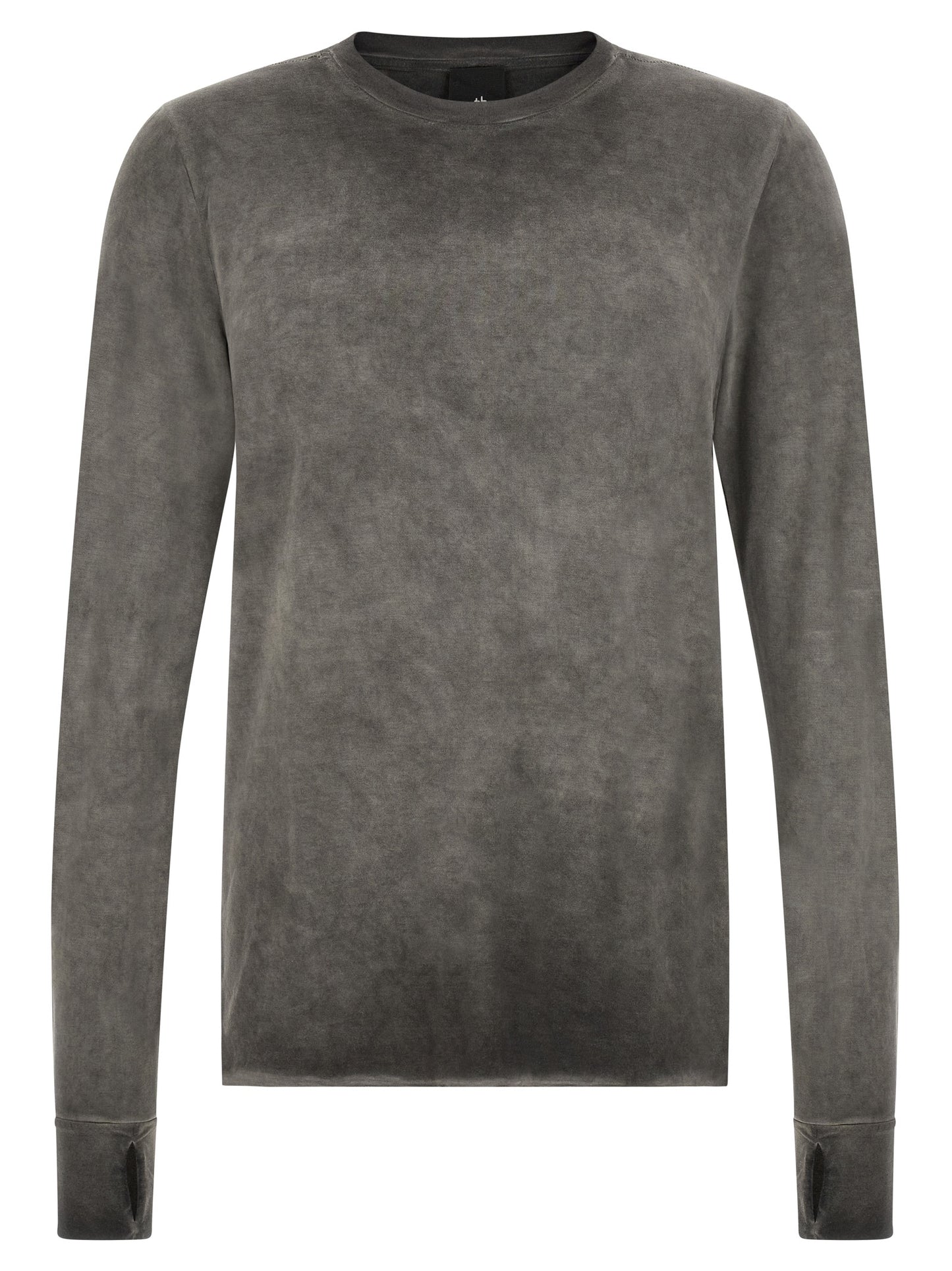 T-Shirt by Thom Krom for men in viscose gray showcases a unassuming silhouette, artfully detailed with a refined crew neckline and unassuming long-sleeve for a sophisticated, contemporary look.