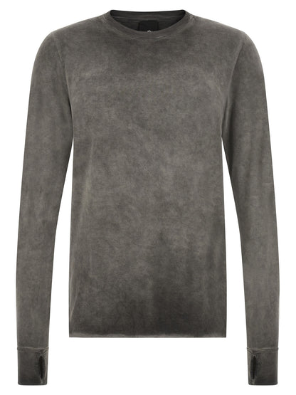 T-Shirt by Thom Krom for men in viscose gray showcases a unassuming silhouette, artfully detailed with a refined crew neckline and unassuming long-sleeve for a sophisticated, contemporary look.