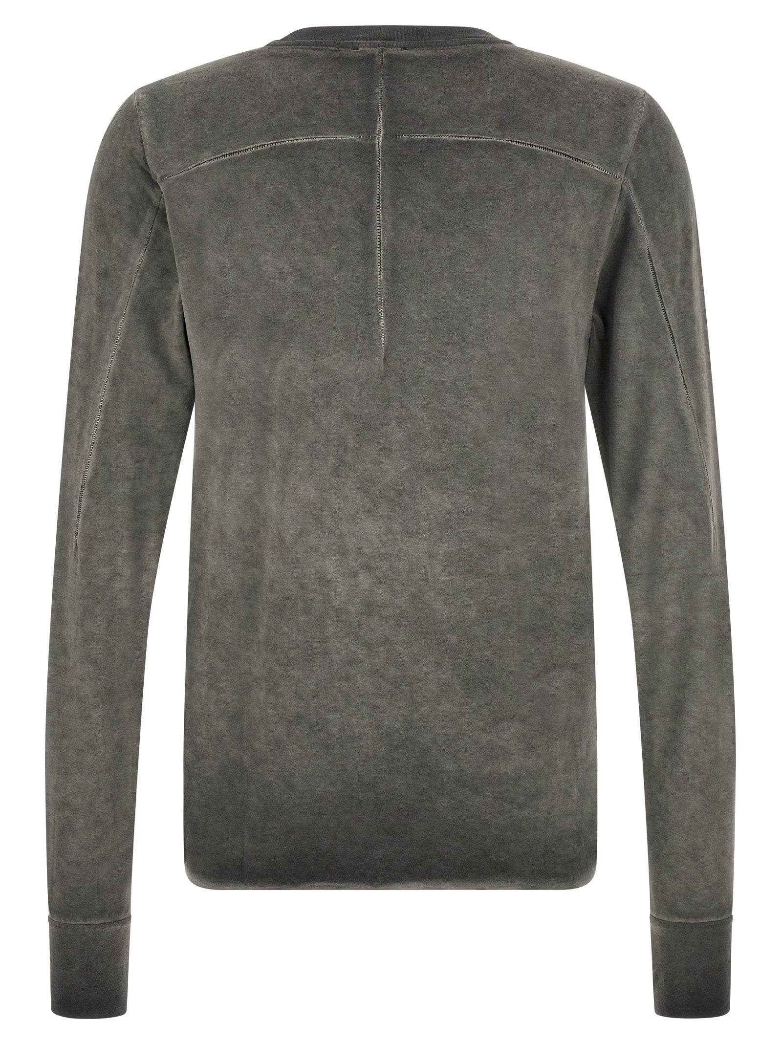 T-Shirt by Thom Krom for men in viscose gray showcases a fashionable silhouette, elegantly detailed with a fashionable and crew neckline for a sophisticated, high-fashion look.
