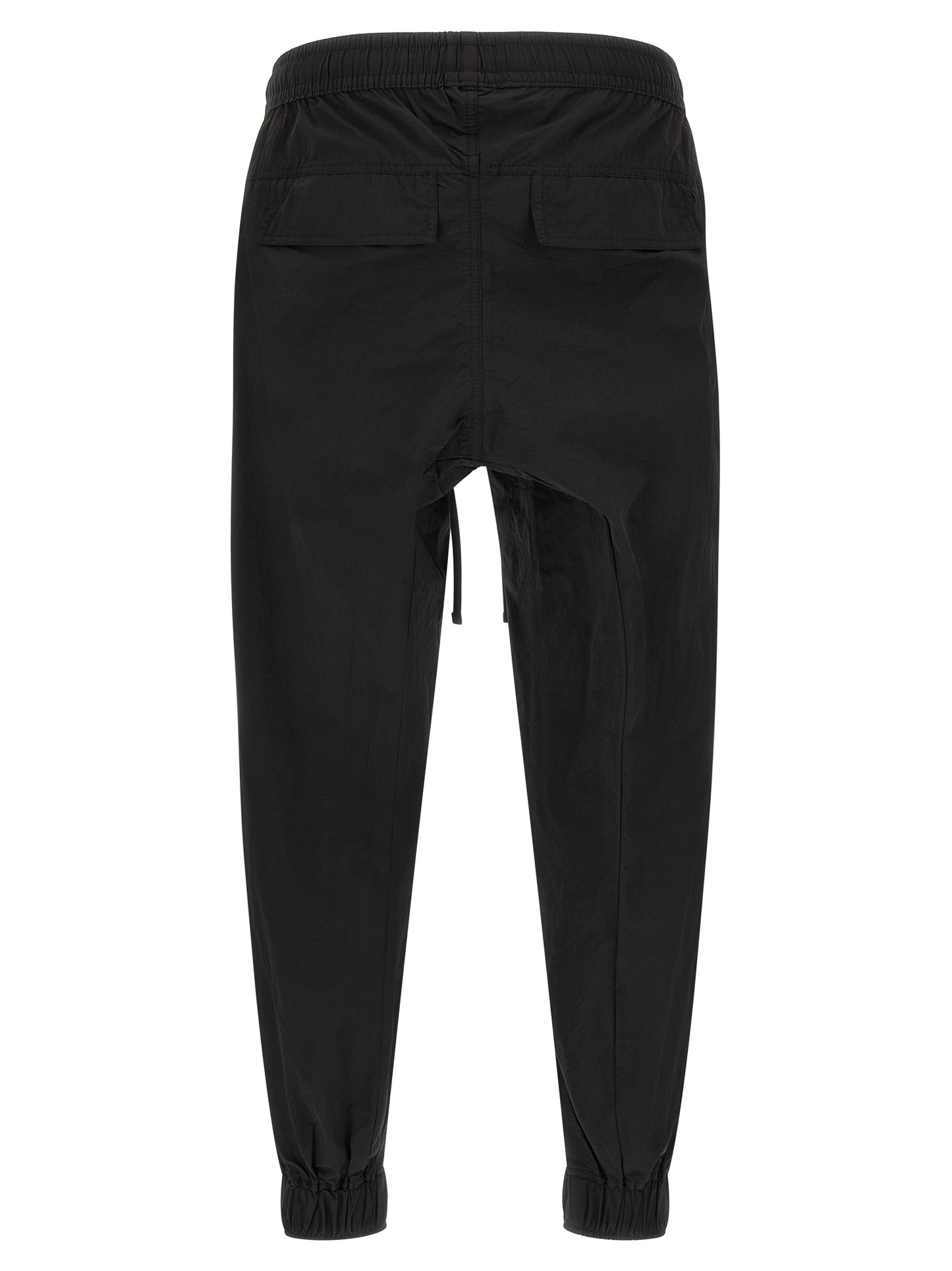 Trousers by Thom Krom for men in horse leather & polyamide black features a artisanal silhouette, showcasing a sophisticated relaxed-fit with a long and for a artisanal finish.