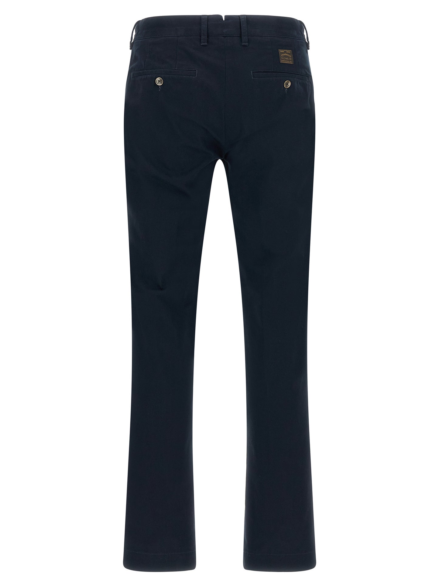 Casual Pants by Incotex for men in cotton canvas navy presents a tailored silhouette, showcasing a tailored straight-leg and long cut with a refined for a truly tailored aesthetic.