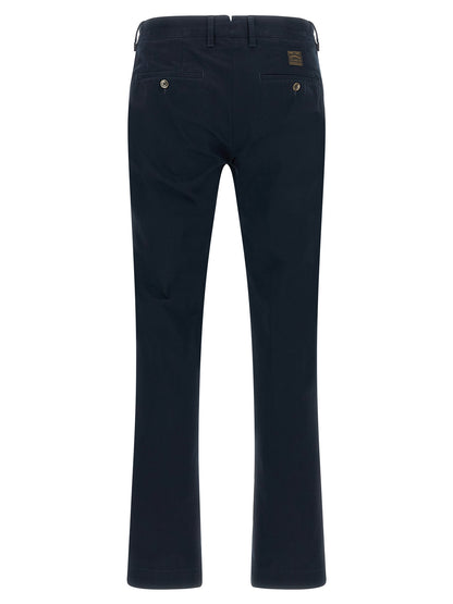 Casual Pants by Incotex for men in cotton canvas navy presents a tailored silhouette, showcasing a tailored straight-leg and long cut with a refined for a truly tailored aesthetic.