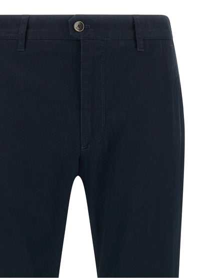 Casual Pants by Incotex for men in cotton canvas navy presents a refined pantology silhouette, artfully defined by a refined pantology straight-leg, long, and a sophisticated .