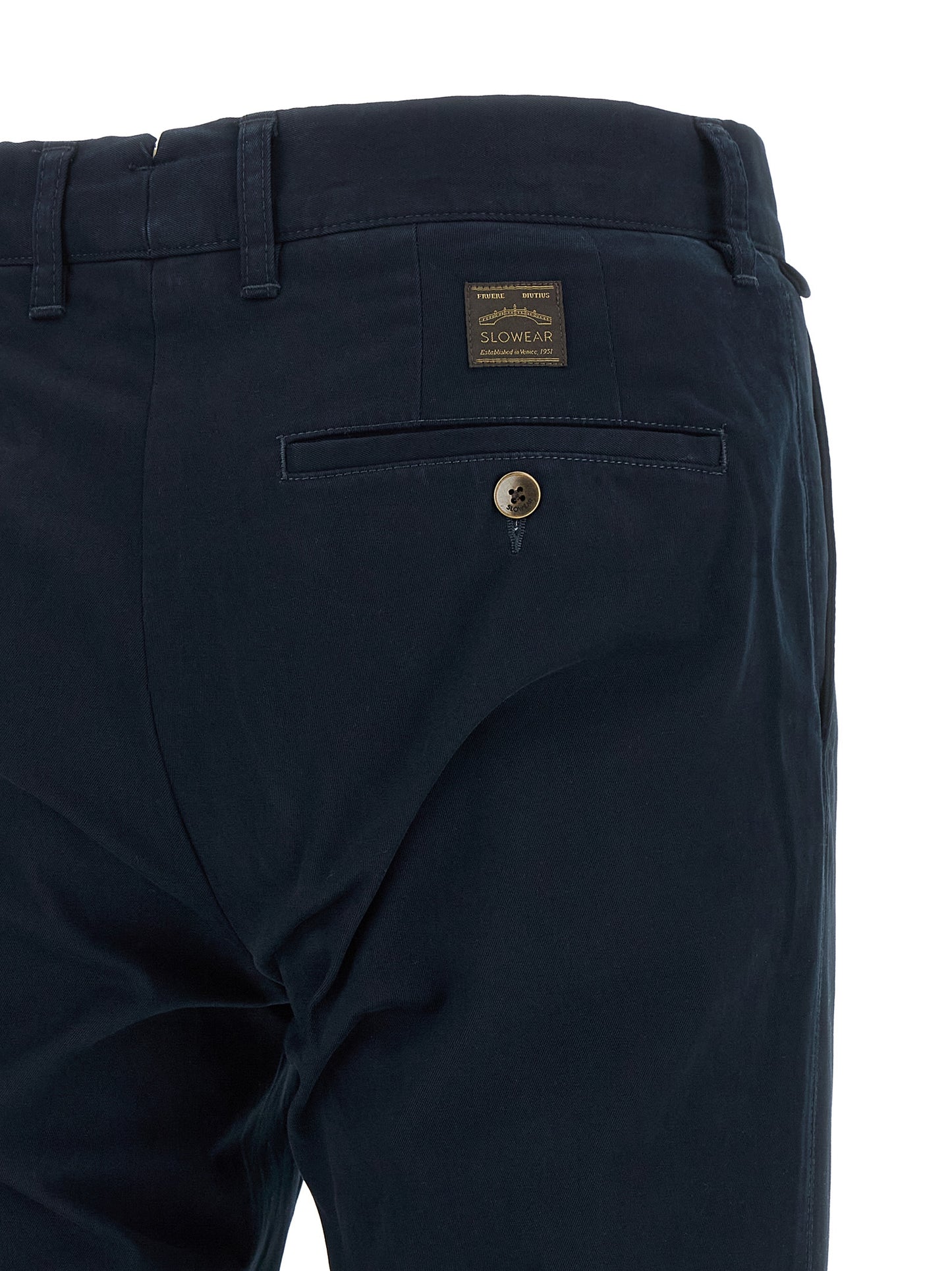 Casual Pants by Incotex for men in cotton canvas navy features an refined tailoring silhouette, showcasing a premium straight-leg with a and long cut for a refined tailoring look.