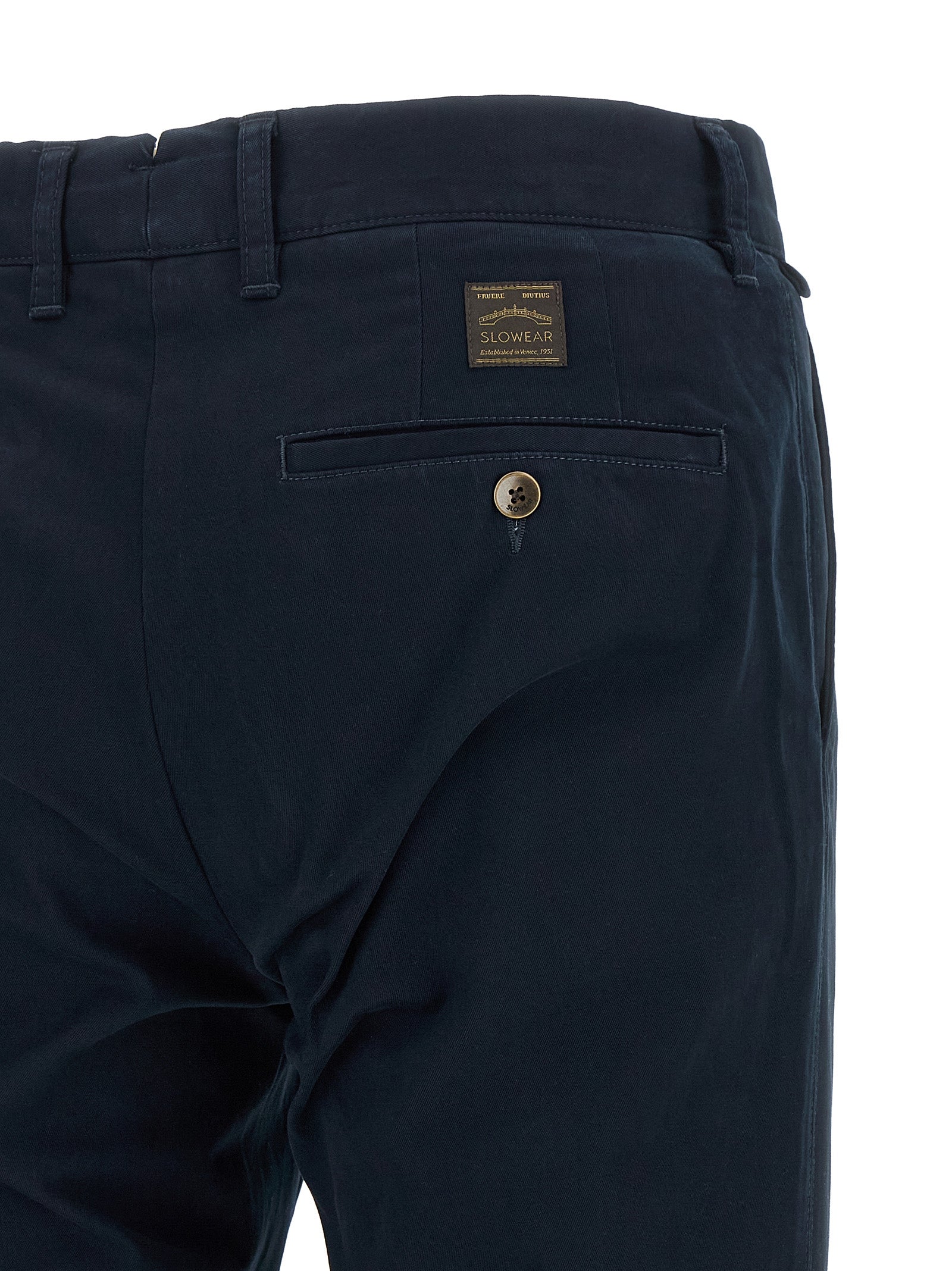 Casual Pants by Incotex for men in cotton canvas navy features an refined tailoring silhouette, showcasing a premium straight-leg with a and long cut for a refined tailoring look.