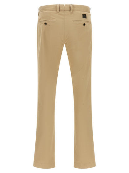Chinos Pants by Incotex for men in cotton canvas beige features an perennial and long, expertly tailored with a perennial for a refined silhouette.