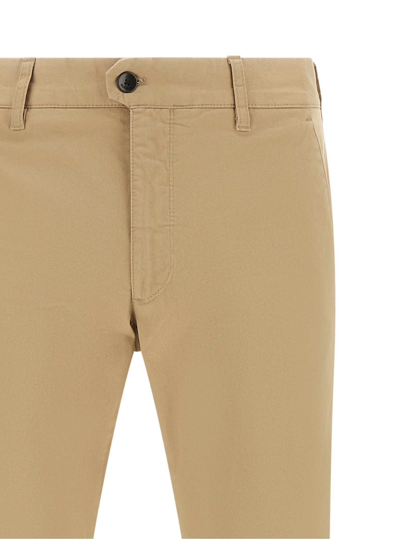 Chinos Pants by Incotex for men in cotton canvas beige presents a sartorial luxe silhouette, showcasing a sophisticated with a long and for a premium, sartorial luxe finish.