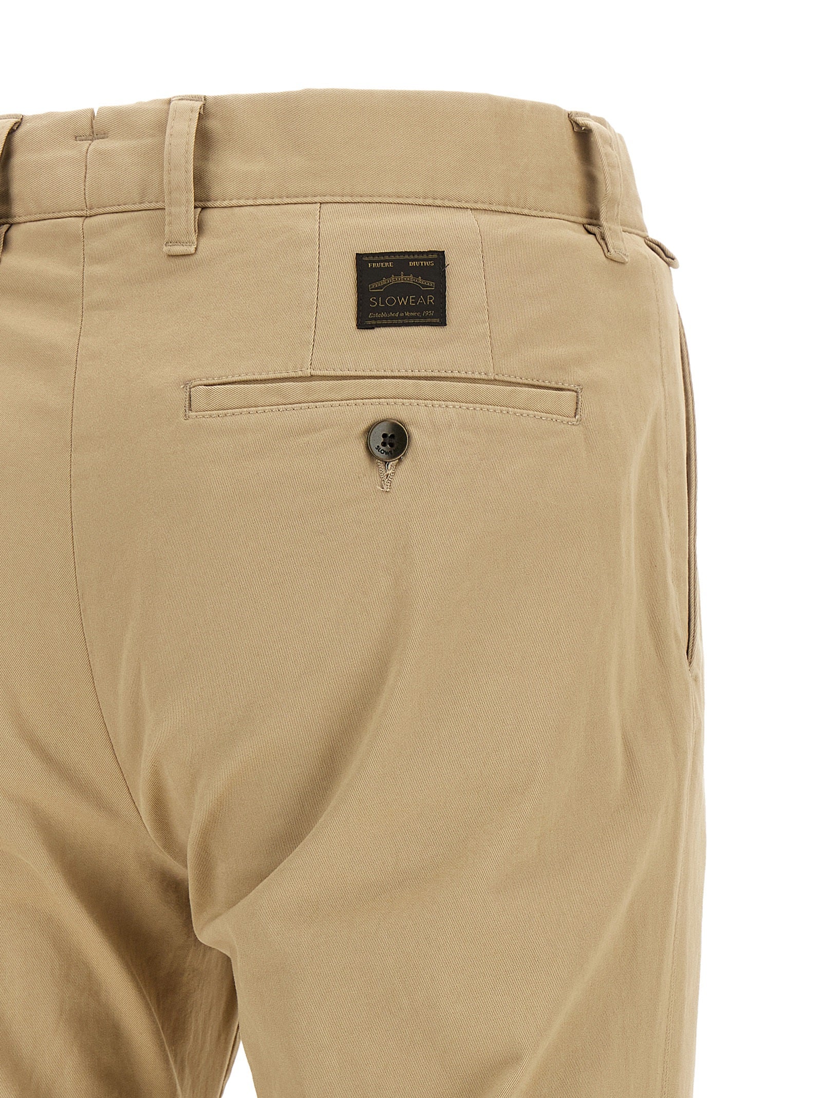 Chinos Pants by Incotex for men in cotton canvas beige features a modern silhouette, showcasing a modern with a long and for a refined finish.