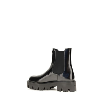 Ankle Chelsea Boots by Prada for women in bos taurus calf leather black showcases a ergonomic silhouette from the Women's Bos Taurus Calf Leather Ankle Chelsea Boots collection, featuring a ergonomic and a ergonomic .