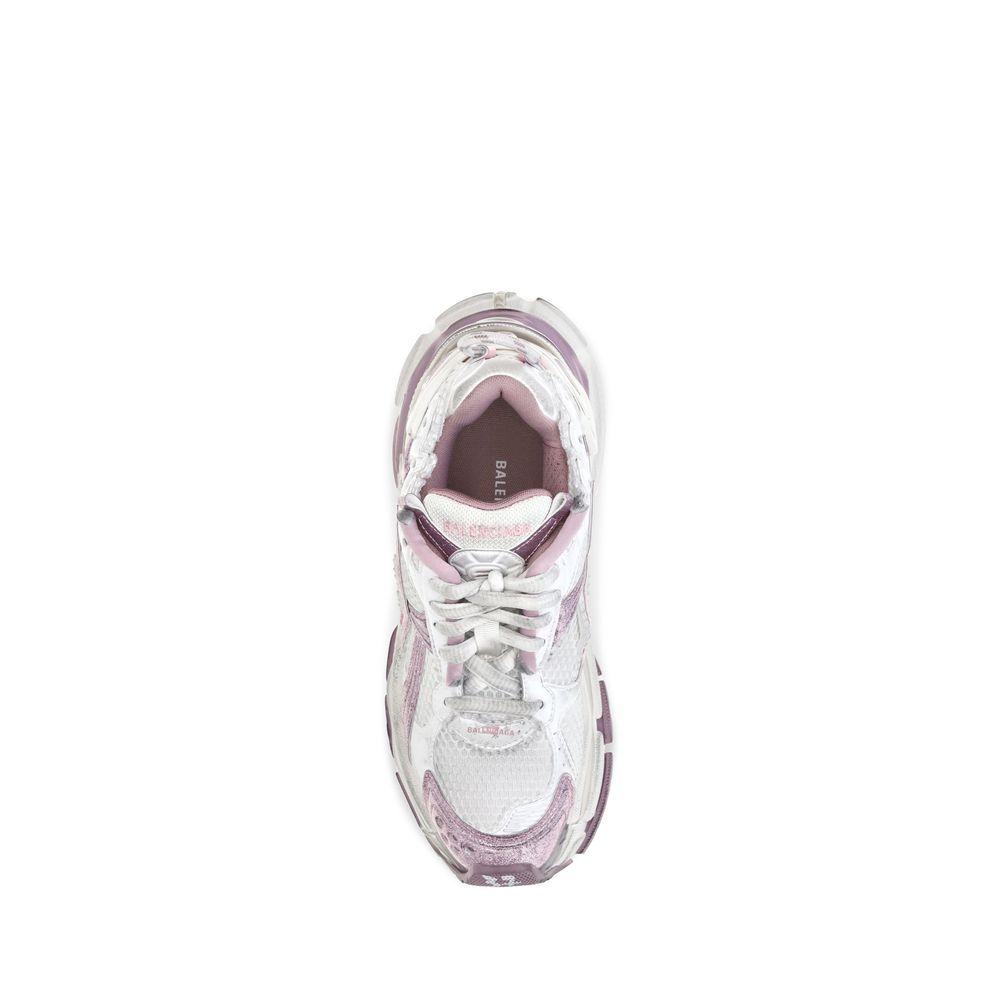 Athletic Sneakers by Balenciaga for women in polyester & polyurethane purple showcases an impeccable silhouette, defined by an impeccable athletic style design that perfectly captures the essence of the Women's Athletic Polyester & Polyurethane Sneakers.