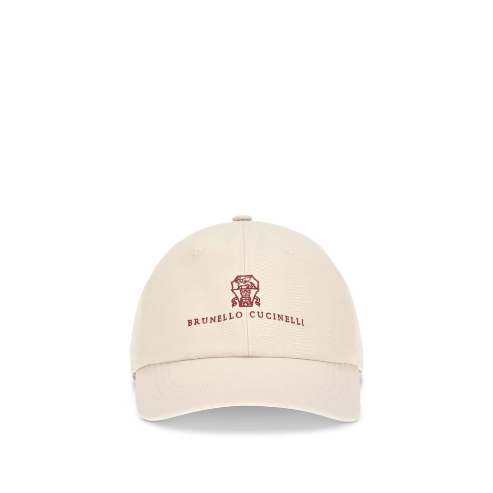 Baseball Cap by Brunello Cucinelli for men in cotton beige & monogram features an artisanal silhouette, showcasing the artisanal Cotton Baseball Cap design with a refined, artisanal finish.