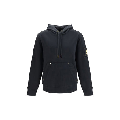 Sweatshirt Hoodie by Moose Knuckles for men in cotton black, gold & signature features a authentic silhouette, showcasing a sophisticated hooded neckline and authentic detail for a refined finish.