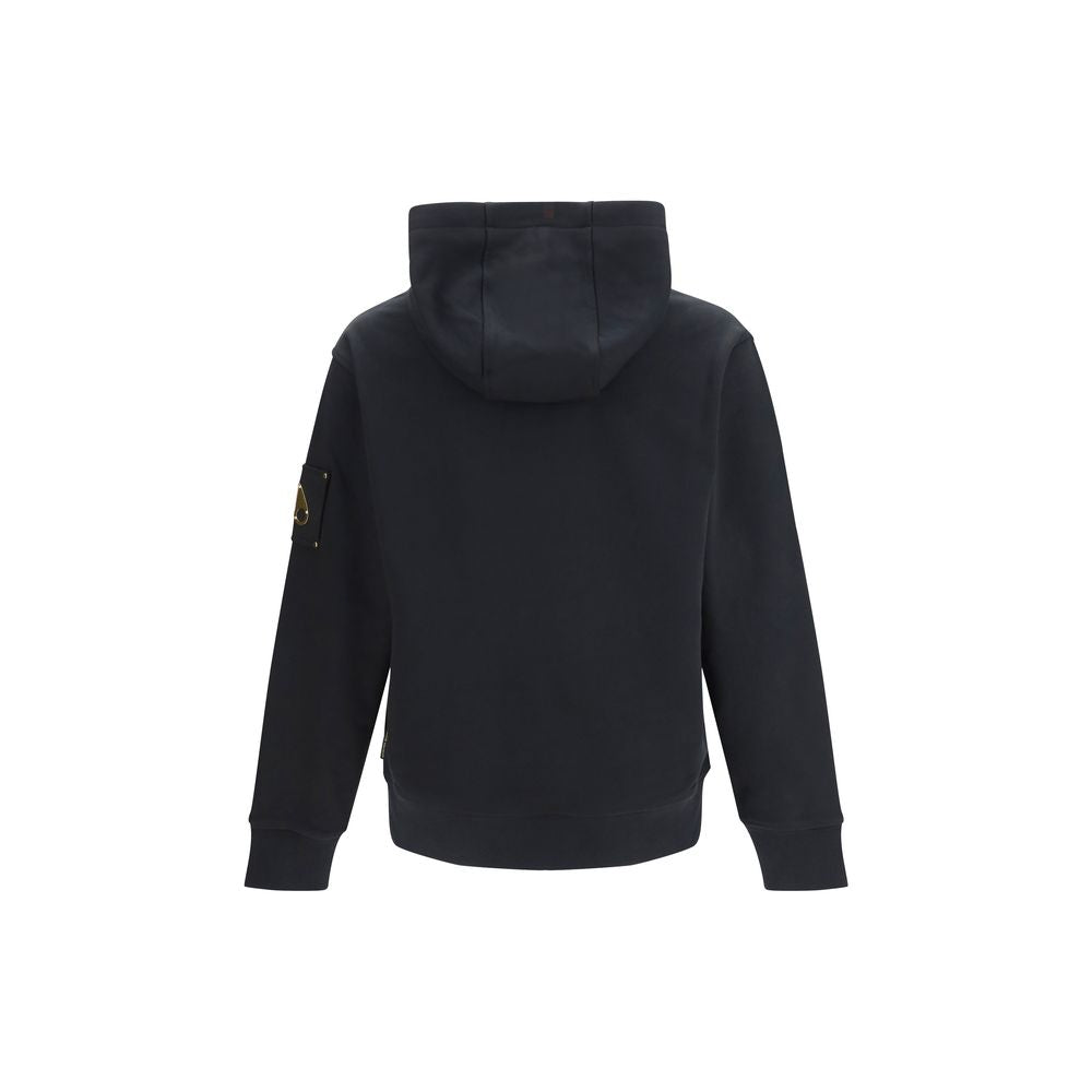 Sweatshirt Hoodie by Moose Knuckles for men in cotton black, gold & signature features an luminous silhouette, showcasing a sophisticated hooded neckline and for a truly luminous look.