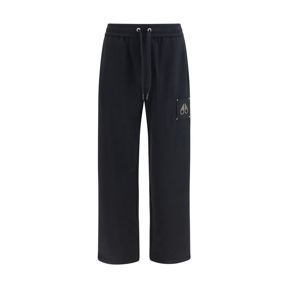 Trousers by Moose Knuckles for men in cotton black features a sculptural silhouette, showcasing a sculptural straight-leg & regular-fit and long with a sophisticated for a sculptural finish.