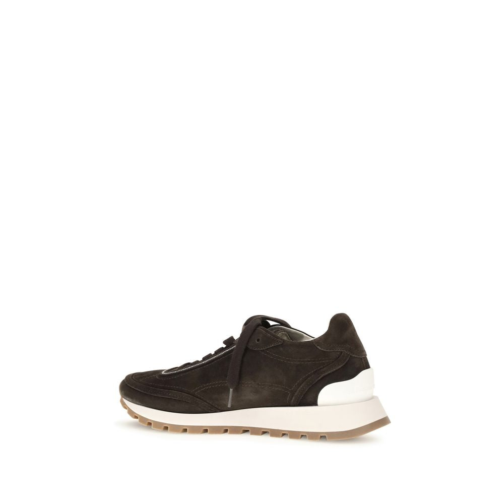 Sneakers by Brunello Cucinelli for women in suede leather brown & signature features an versatile design from the Women's Low Top Suede Leather Sneakers collection, highlighting a versatile low-top style for a premium, high-fashion look.