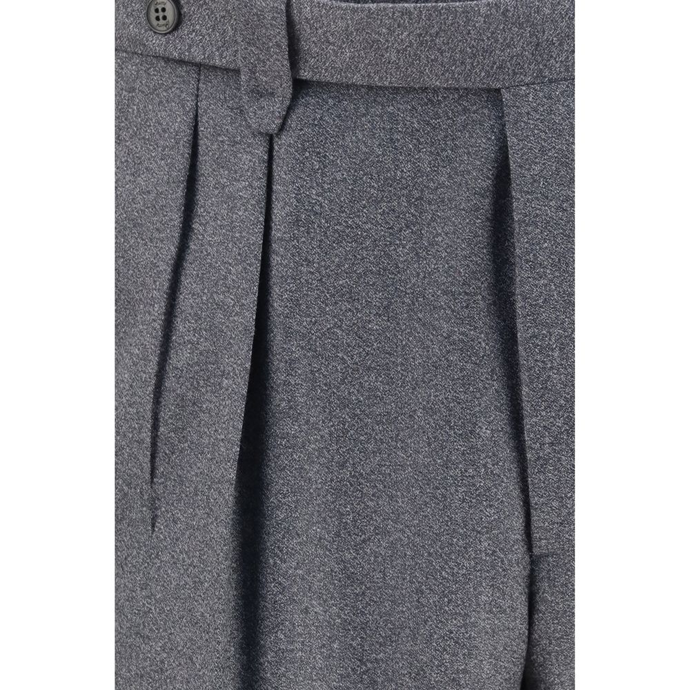 Trousers by Brioni for men in linen silk & cashmere wool gray presents a perennial silhouette, meticulously tailored with a relaxed-fit & regular-fit cut, long finish, and an elegant .