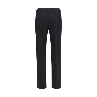 Trousers by Prada for men in wool black features a tailored silhouette with a tailored regular-fit & wide, defined by its long and a sophisticated high rise.