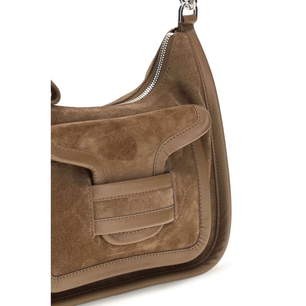Shoulder Flap Bag by Pierre Hardy for women in bos taurus calf leather beige features a effortless chic silhouette with a secure flap, magnetic & clasp, ample , and versatile shoulder-strap, handle & adjustable-strap for a effortless chic finish.