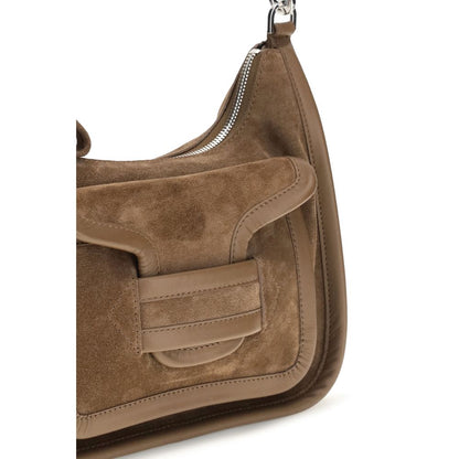 Shoulder Flap Bag by Pierre Hardy for women in bos taurus calf leather beige features a effortless chic silhouette with a secure flap, magnetic & clasp, ample , and versatile shoulder-strap, handle & adjustable-strap for a effortless chic finish.