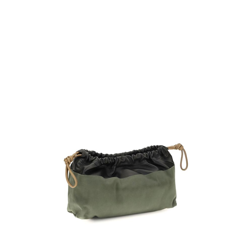 Shoulder Drawstring Clutch Bag by Pierre Hardy for women in bos taurus calf leather bicolour features a effortless chic silhouette with a secure drawstring, ample , and versatile shoulder-strap for a effortless chic finish.