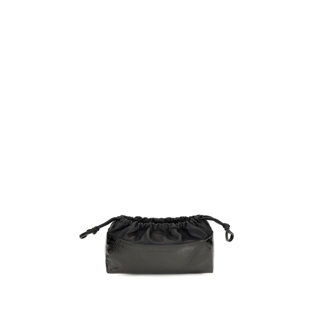 Shoulder Drawstring Clutch Bag by Pierre Hardy for women in bos taurus calf leather black features a distinguished silhouette, showcasing a secure drawstring and distinguished with versatile shoulder-strap for a distinguished finish.