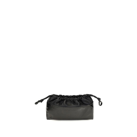 Shoulder Drawstring Clutch Bag by Pierre Hardy for women in bos taurus calf leather black features a distinguished silhouette, showcasing a secure drawstring and distinguished with versatile shoulder-strap for a distinguished finish.