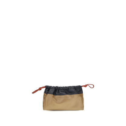 Shoulder Drawstring Clutch Bag by Pierre Hardy for women in bos taurus calf leather beige features a enviable silhouette, showcasing a secure drawstring, ample , and enviable shoulder-strap for a enviable finish.