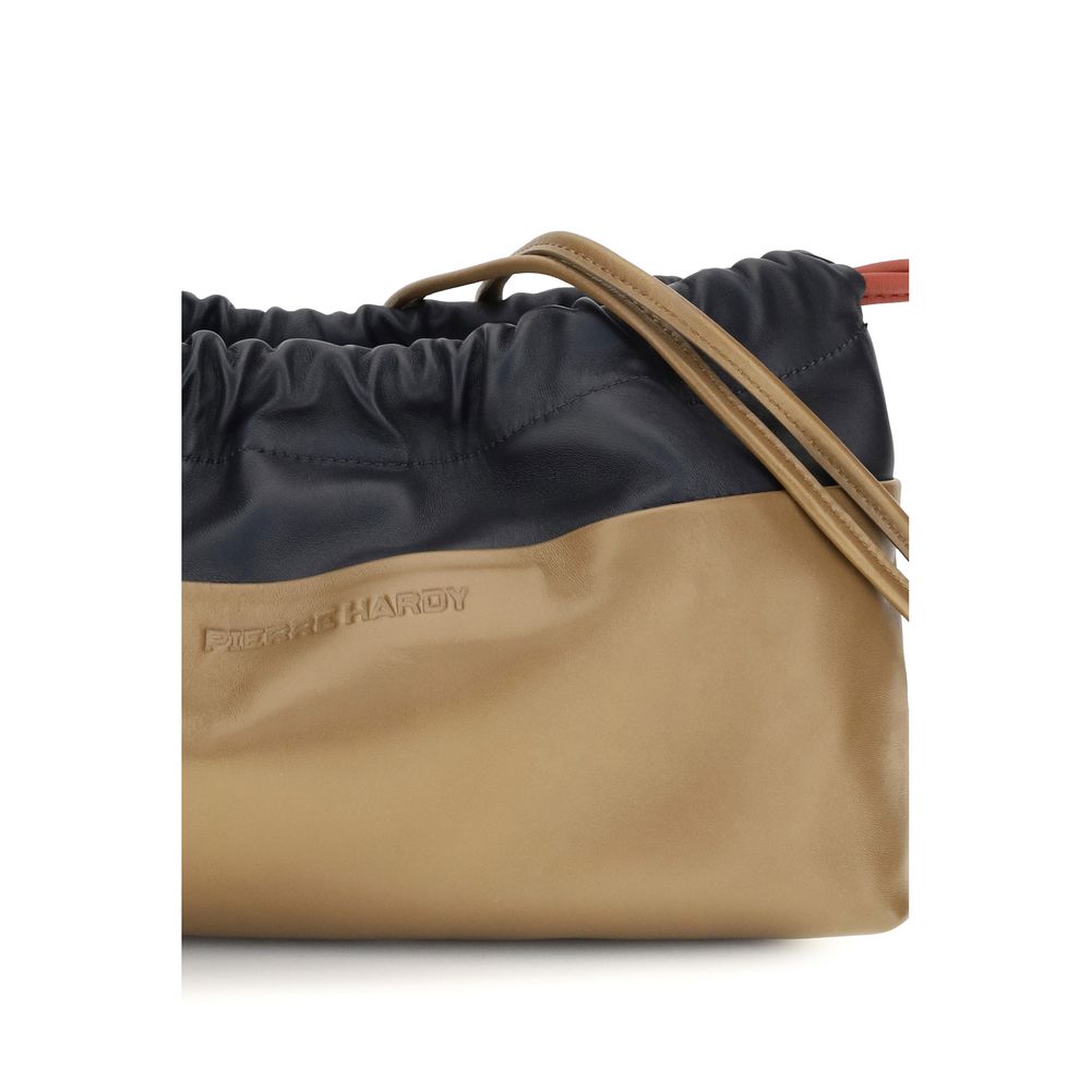 Shoulder Drawstring Clutch Bag by Pierre Hardy for women in bos taurus calf leather beige features a enviable silhouette, showcasing a secure drawstring, ample , and enviable shoulder-strap for a enviable finish.
