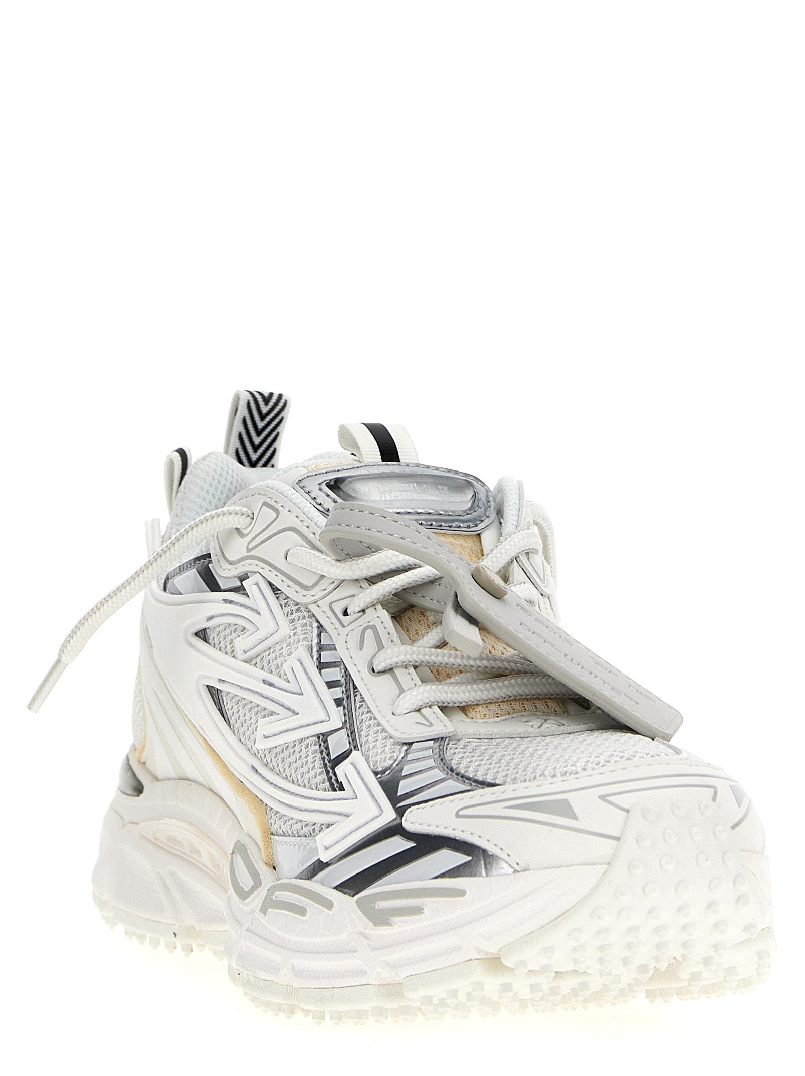 Athletic Sneakers by Off-White for men in polyester polyethylene polyurethane leather white features an exquisite silhouette, showcasing the premium athletic style of the Crisp Men's Athletic Polyester Polyethylene Polyurethane Leather Sneakers with an exquisite finish.