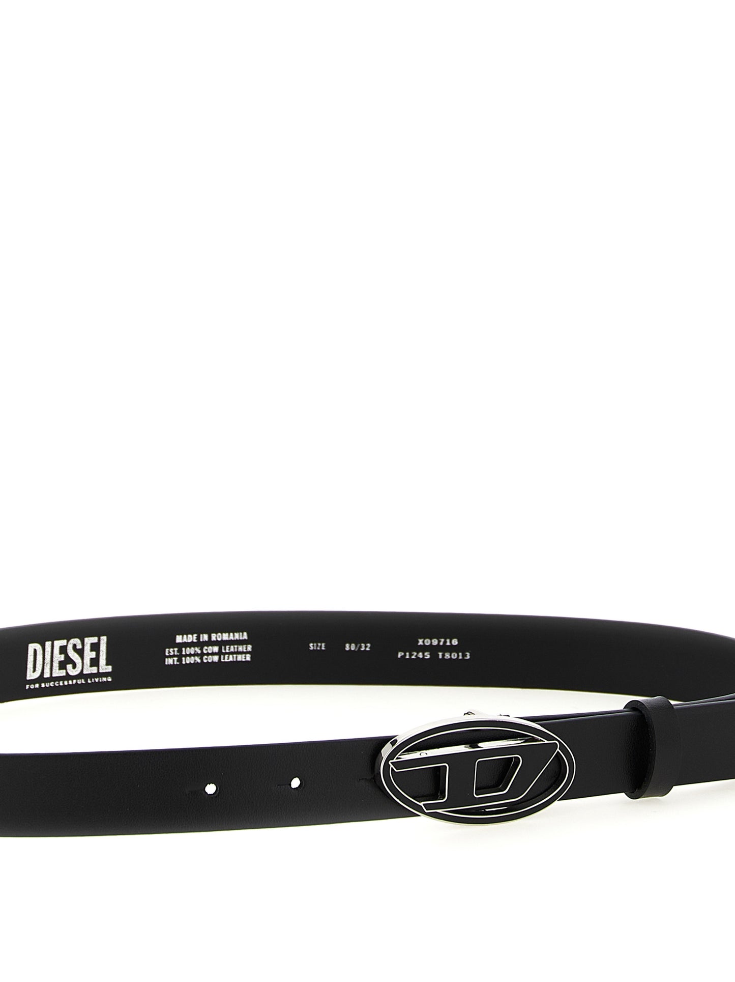 Belt by Diesel for women in leather & metal black features a versatile silhouette, artfully showcasing the versatile design of the 1 Dr Leather & Metal Belt for a sophisticated, premium finish.
