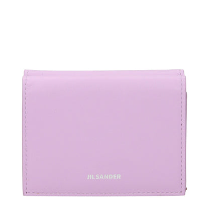 Wallet by Jil Sander for women in leather pink presents a refined silhouette, artfully capturing the essence of the Leather Wallet design with sophisticated for a refined look.