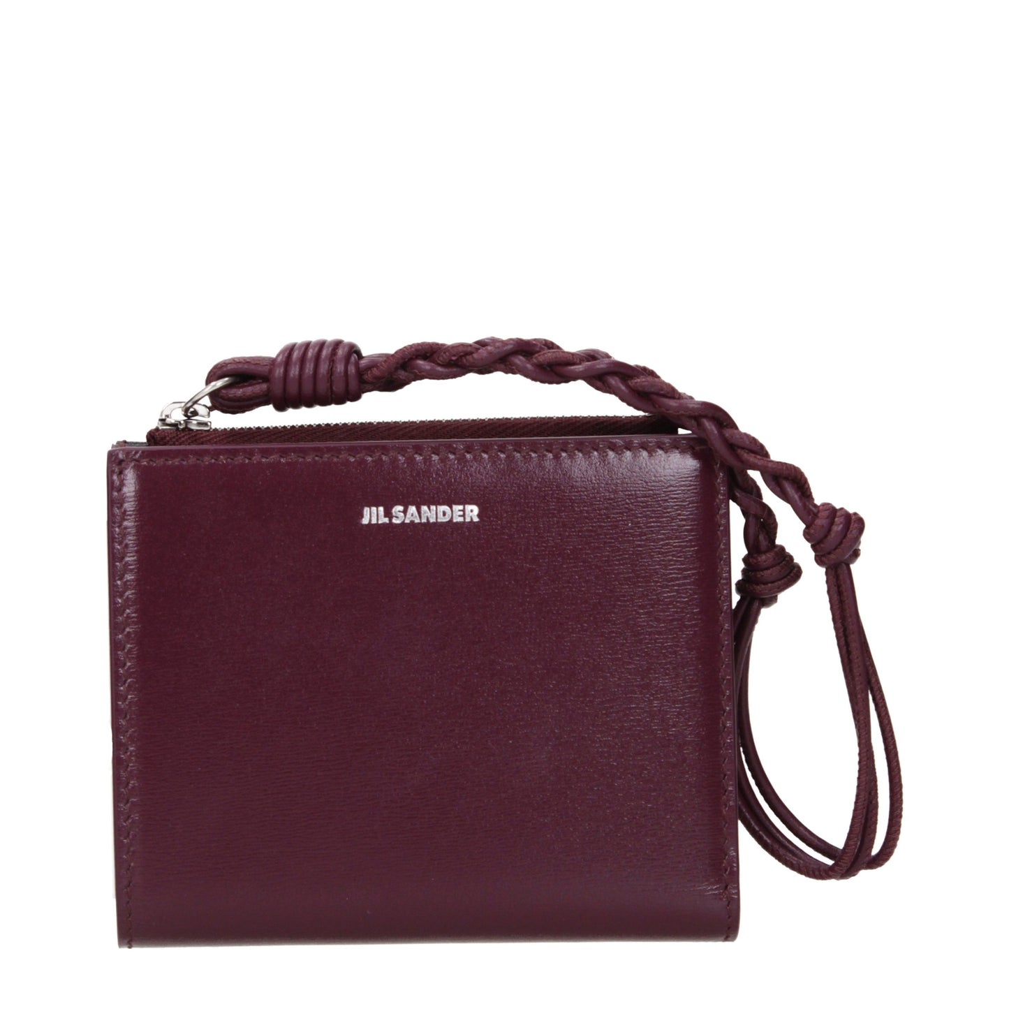 Wallet by Jil Sander for women in leather red showcases a distinguished silhouette, artfully capturing the essence of the distinguished Leather Wallet design with functional .