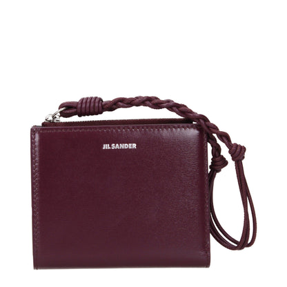 Wallet by Jil Sander for women in leather red showcases a distinguished silhouette, artfully capturing the essence of the distinguished Leather Wallet design with functional .