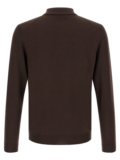 Cardigan by ZANONE for men in polyamide & virgin wool brown presents a textural silhouette, artfully finished with a textural and for a sophisticated, textural look.