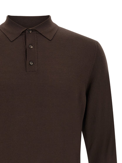 Cardigan by ZANONE for men in polyamide & virgin wool brown features a dramatic silhouette, showcasing a sophisticated and dramatic detail for a timeless, premium look.
