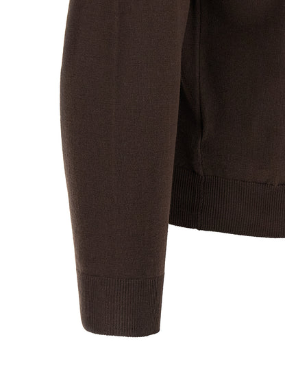 Cardigan by ZANONE for men in polyamide & virgin wool brown features an crisp silhouette, showcasing a sophisticated and detail for a truly crisp finish.