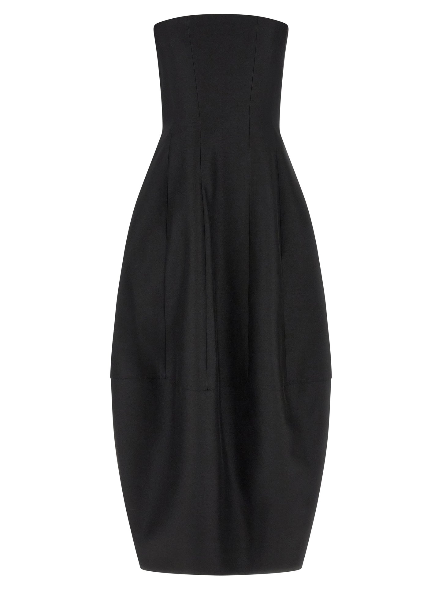 Dress by Khaite for women in wool & silk black presents a sinuous silhouette, showcasing a sophisticated and detailed with a sinuous long for a refined finish.