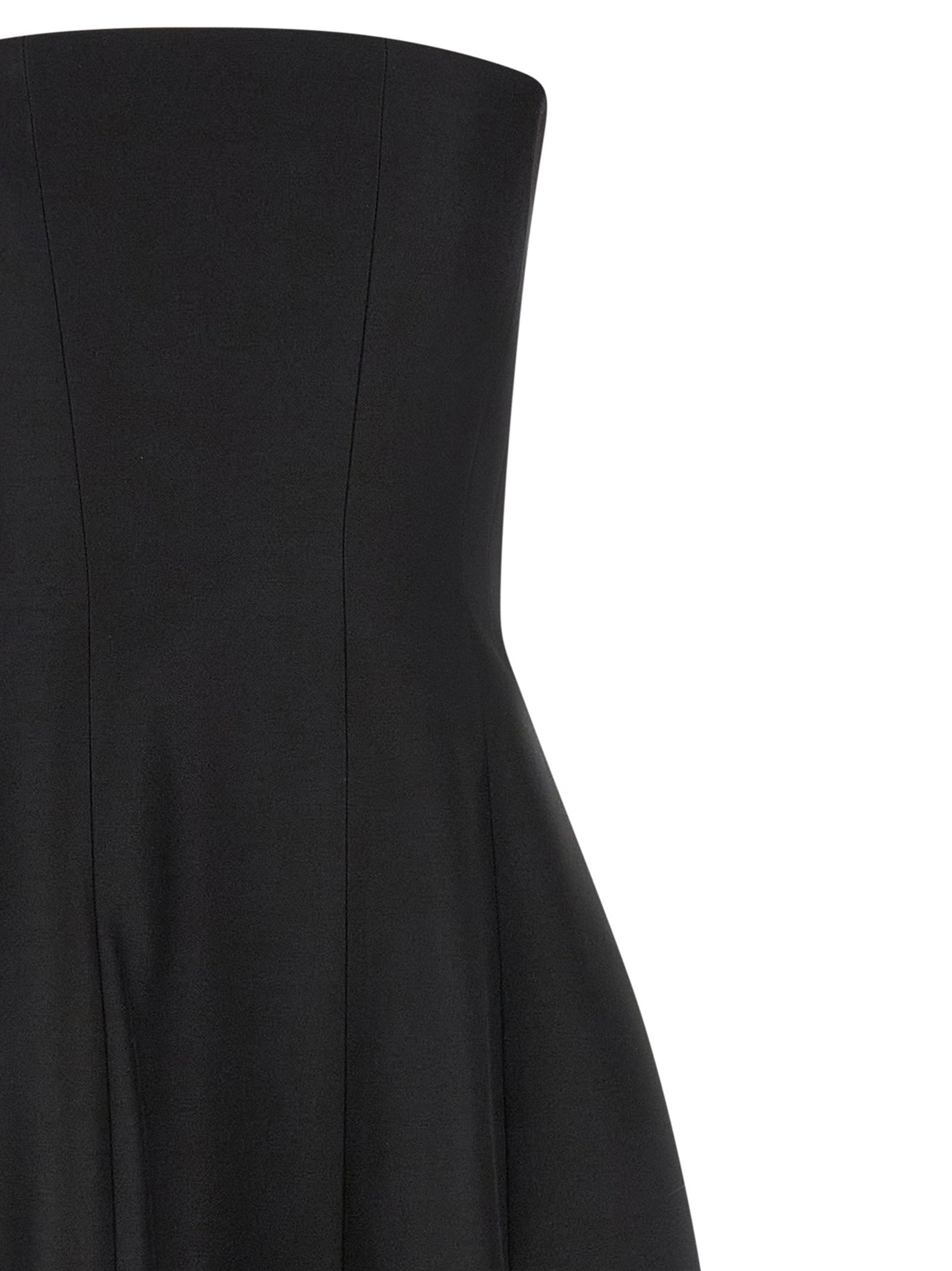 Dress by Khaite for women in wool & silk black features an cute silhouette, detailed with a and that elegantly flows into a cute long.