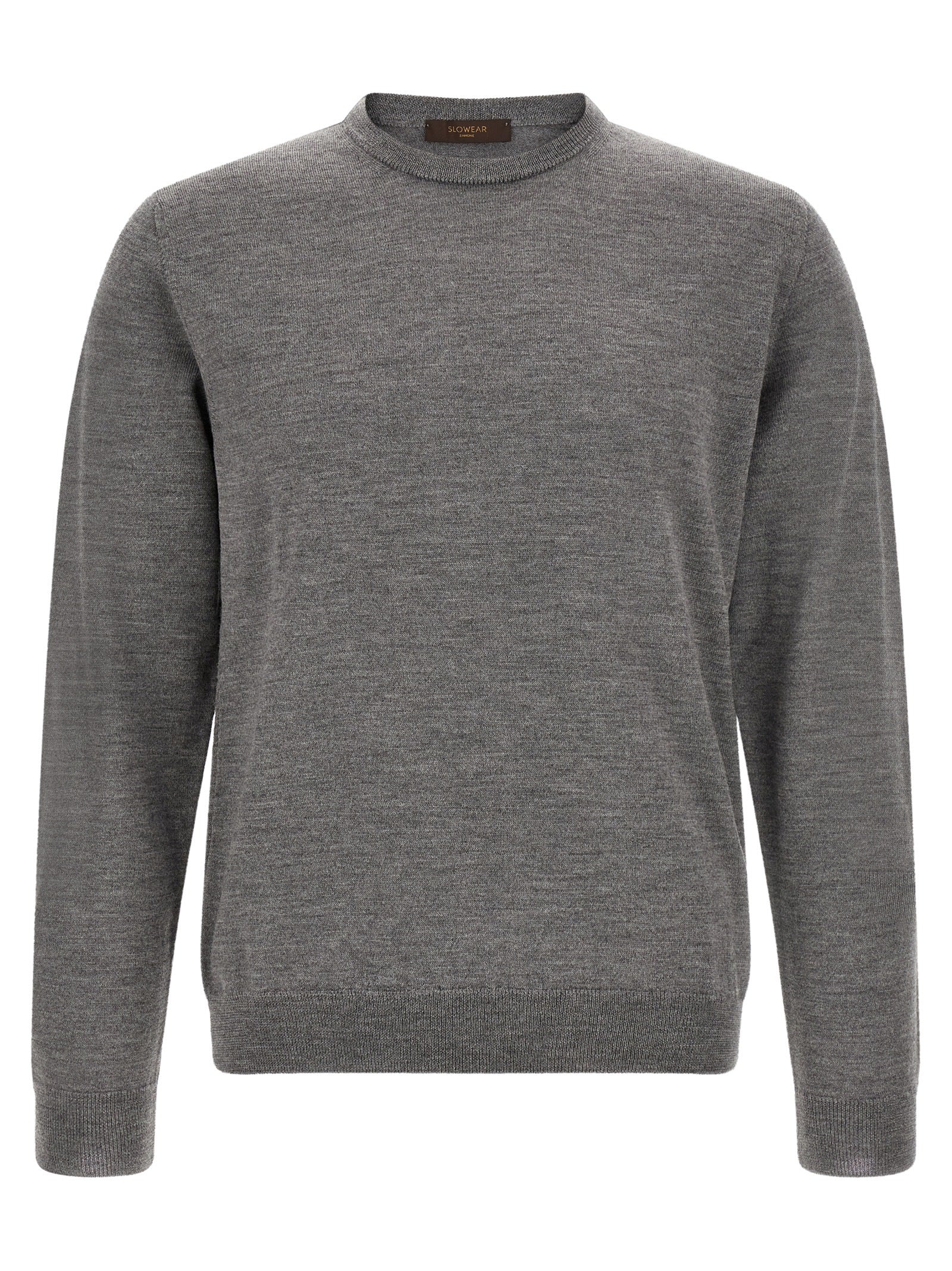 Cardigan by ZANONE for men in virgin wool gray features an crisp silhouette, showcasing a sophisticated crew neckline and detail for a truly crisp finish.