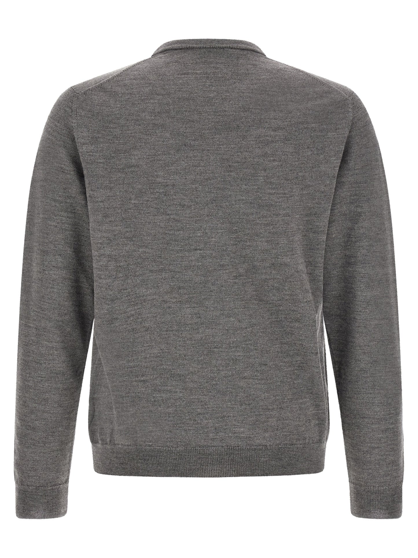 Cardigan by ZANONE for men in virgin wool gray features an impeccable silhouette, showcasing a sophisticated crew neckline and detail for a truly impeccable finish.