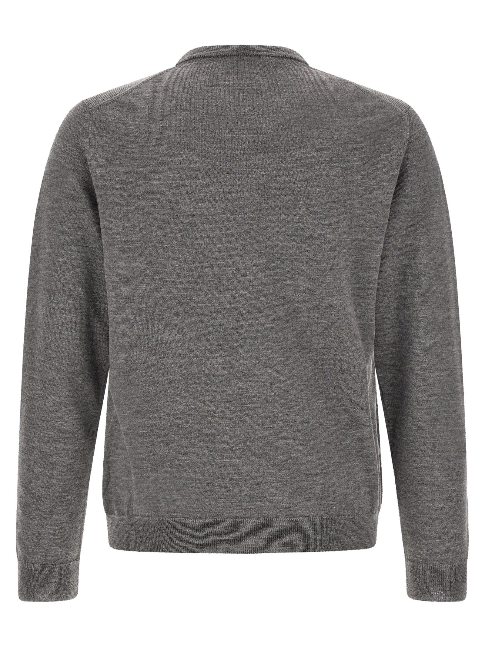 Cardigan by ZANONE for men in virgin wool gray features an impeccable silhouette, showcasing a sophisticated crew neckline and detail for a truly impeccable finish.