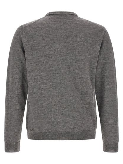 Cardigan by ZANONE for men in virgin wool gray features an impeccable silhouette, showcasing a sophisticated crew neckline and detail for a truly impeccable finish.