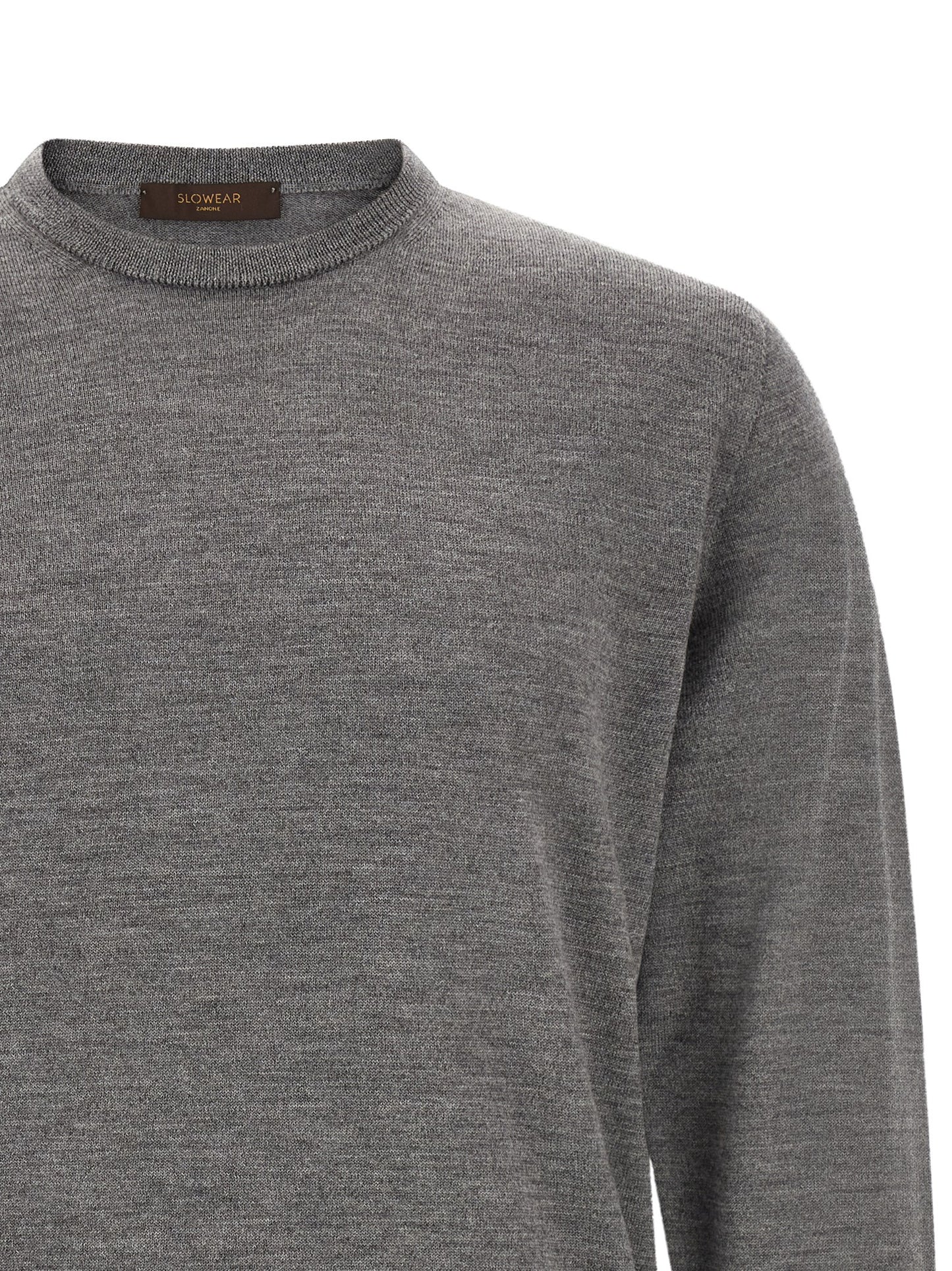 Cardigan by ZANONE for men in virgin wool gray showcases a captivating silhouette, artfully detailed with a captivating and crew neckline for a truly sophisticated captivating look.
