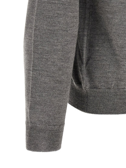 Cardigan by ZANONE for men in virgin wool gray features an crisp silhouette, showcasing a sophisticated and detail for a truly crisp finish.